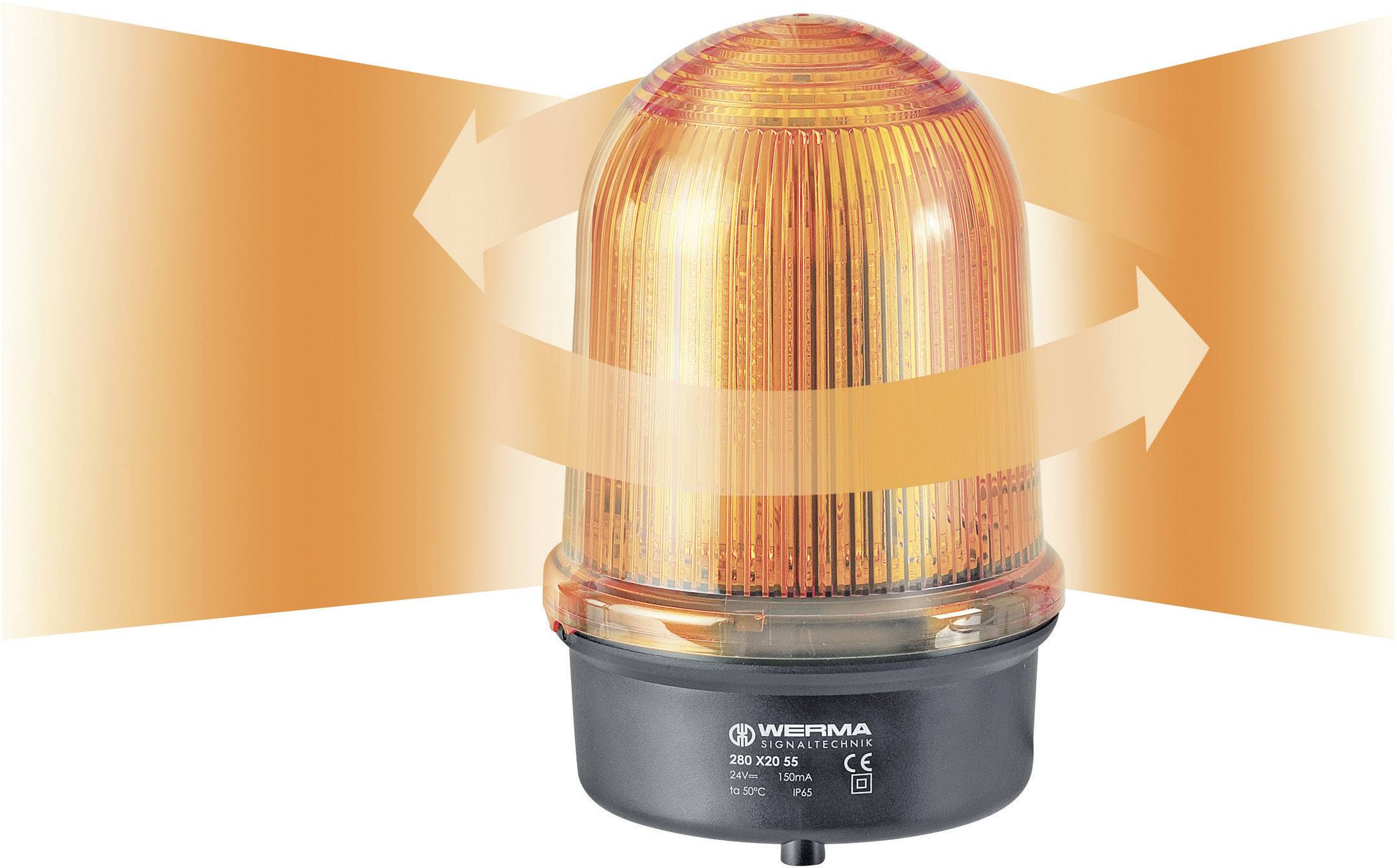 Werma Signaltechnik Rundumleuchte LED 280.320.68 280.320.68 Gelb Dauerlicht 230 V/AC