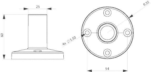 ComPro CO ST Signalgeber Standfuß Passend für Serie (Signaltechnik) Signalelement Serie CO ST40, Signalelement Serie CO ST70