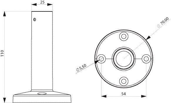 ComPro CO ST Signalgeber Standfuß Passend für Serie (Signaltechnik) Signalelement Serie CO ST40, Signalelement Serie CO ST70