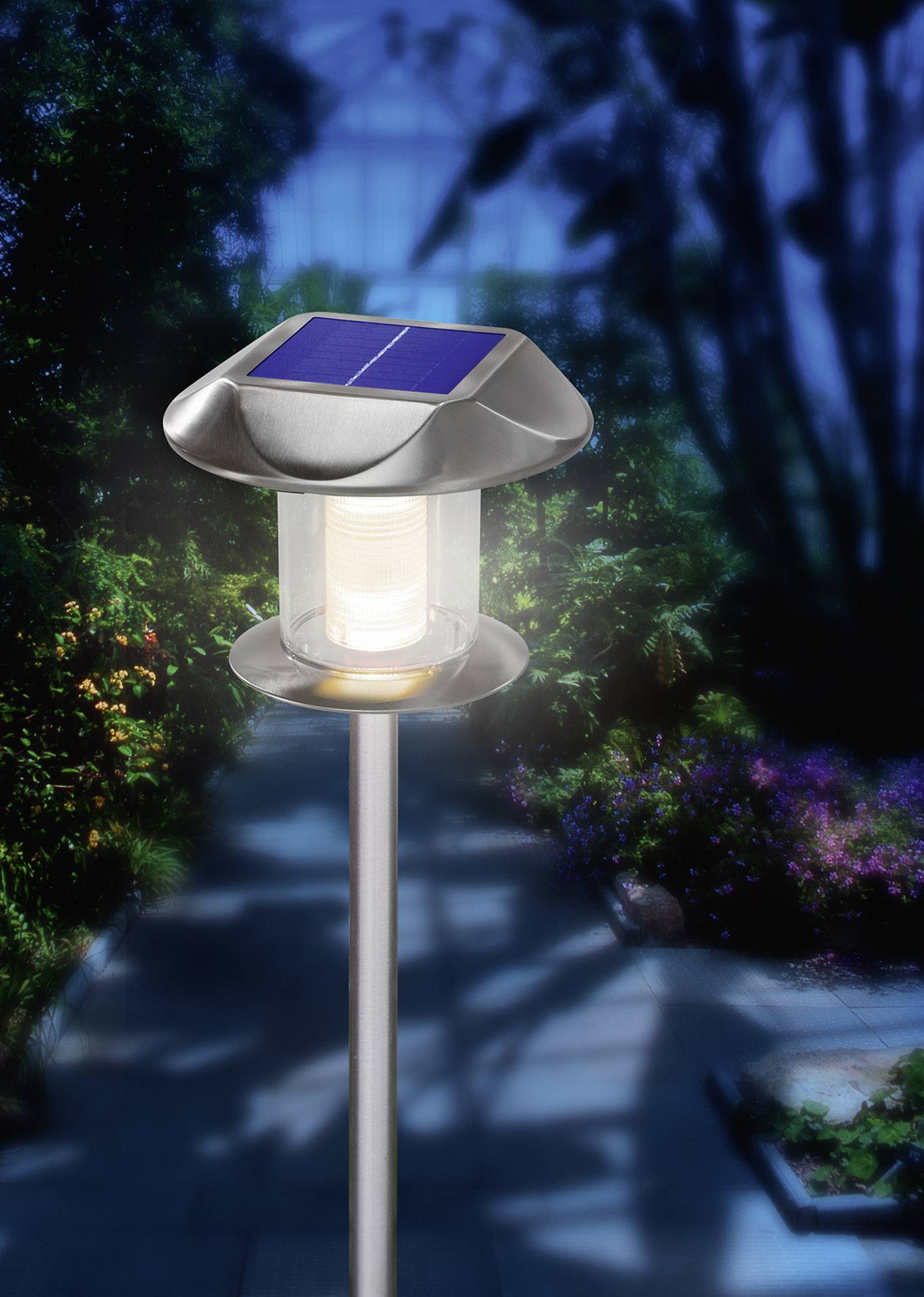Esotec Solar-Gartenleuchte Sunny 102093 LED Warmweiß, Neutralweiß Edelstahl