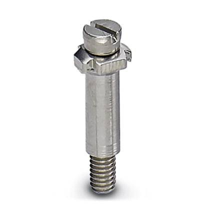 Eine metallische Schraube mit einem Schlitzkopf und Gewinde, geeignet für mechanische Verbindungen oder Befestigungen.