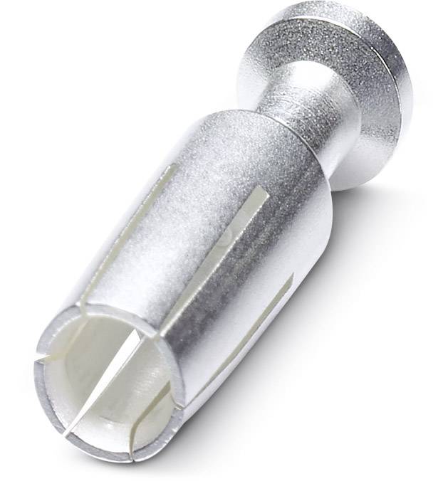 Ein verchromter Fahrradsattelzugspanner, zylinderförmig mit schmalen Schlitzen, dient zur Sattelbefestigung am Fahrradrahmen.