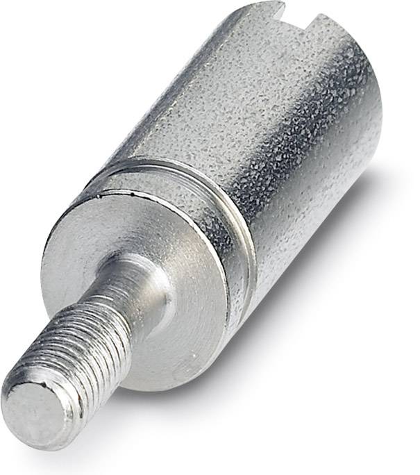 Zylinderförmiges Metallteil mit Gewinde an einem Ende und einer Nut am anderen Ende, möglicherweise Teil eines Maschinenbauteils.