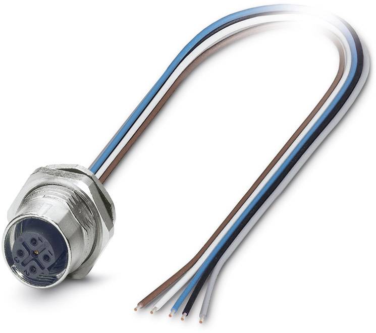 Phoenix Contact 1543676 Sensor-/Aktor-Einbausteckverbinder M12 Buchse, Einbau 0.50m Polzahl Sensoren: 5 1St.