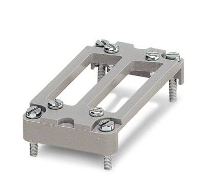 Metallhalterung mit mehreren Schrauben an den Ecken.