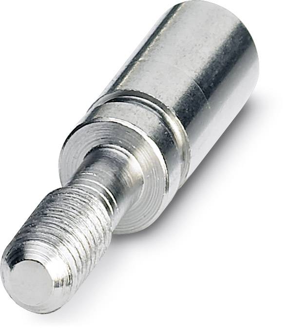 Ein silberner Metallstift mit gerändeltem Ende und glatter Oberfläche, verwendbar für technische oder mechanische Anwendungen.