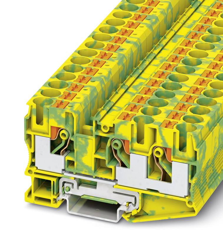 Phoenix Contact 3208745 Dreistock-Schutzleiterklemme 10.2 mm Schnellanschluss Grün, Gelb 50 St.