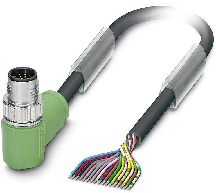 Phoenix Contact 1555321 Sensor-/Aktor-Steckverbinder, konfektioniert M12 Stecker, gewinkelt 5.00m Polzahl Sensoren: 17 1St.