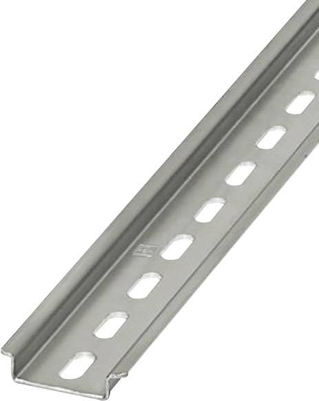 Metallschienenhalterung mit gleichmäßigen, rechteckigen Löchern, geeignet zur Befestigung in Baukonstruktionen.