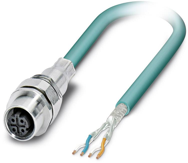 Phoenix Contact 1528484 Sensor-/Aktor-Einbausteckverbinder M12 Buchse, Einbau 0.50m Polzahl Sensoren: 4 1St.
