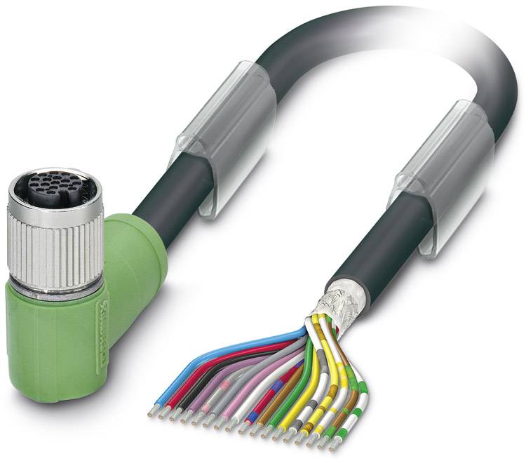 Phoenix Contact 1430336 Sensor-/Aktor-Steckverbinder, konfektioniert M12 Buchse, gewinkelt 3.00m Polzahl Sensoren: 17 1St.