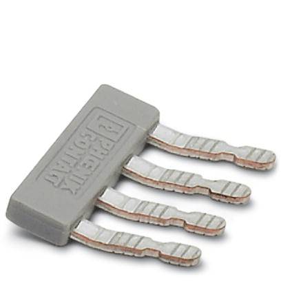 Ein graues elektronisches Bauteil mit sechs gebogenen Metallanschlüssen. Es trägt die Aufschrift 'Phoenix Contact'.