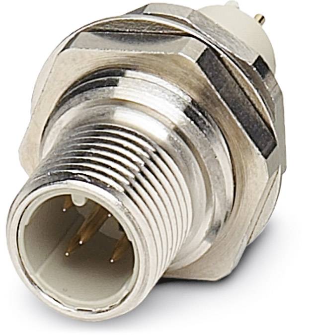 Zylindrischer metallischer Steckverbinder mit mehreren Stiften, geeignet für elektronische Geräte.