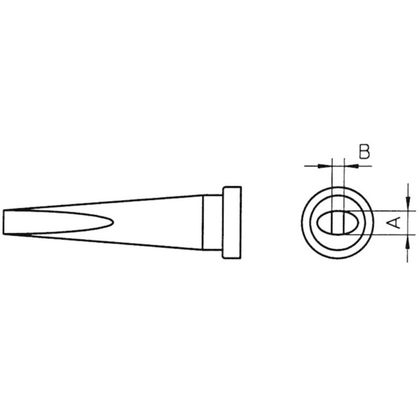 Weller LT-M Panne de fer à souder forme de burin, longue Taille de la panne 3.2 mm Contenu 1 pc(s)