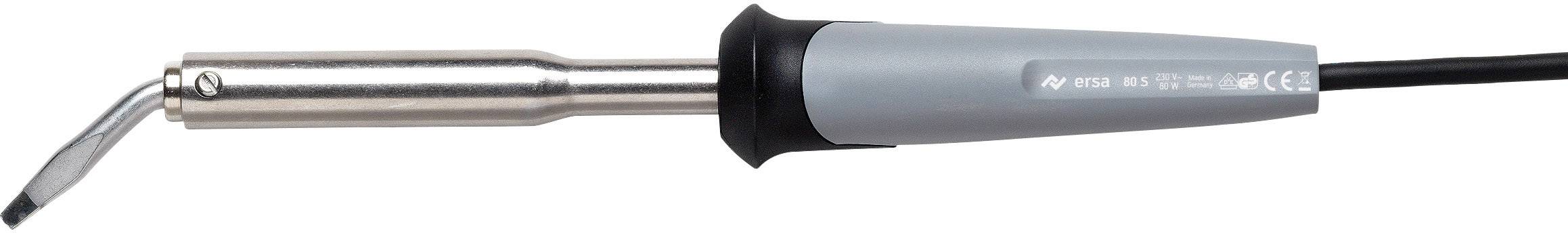 Ein Lötkolben mit grauem Griff und metallischer Spitze, verwendet zum Löten von elektronischen Komponenten.