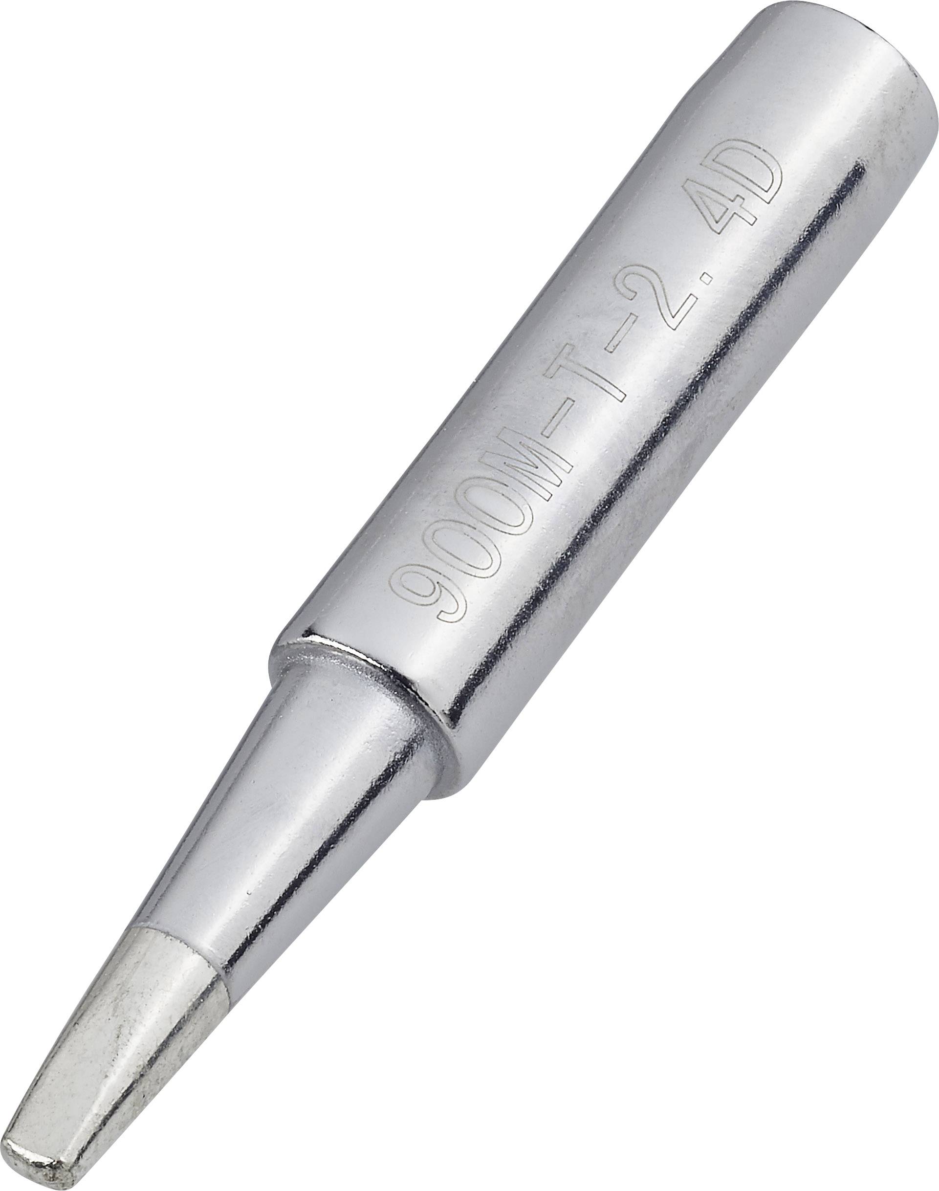 Lötspitze aus Metall, zylindrisch mit konischer Spitze, graviert mit '900M-T-2.4D'. Ideal für präzise Lötarbeiten.