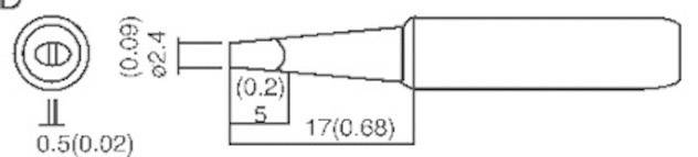 TOOLCRAFT Lötspitze Meißelform Spitzen-Größe 2.4mm Spitzen-Länge 17mm Inhalt 1St.
