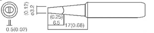 TOOLCRAFT Lötspitze Meißelform Spitzen-Größe 3.2mm Spitzen-Länge 17mm Inhalt 1St.