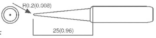 TOOLCRAFT T-LB Lötspitze Bleistiftform Spitzen-Größe 0.2mm Spitzen-Länge 25mm Inhalt 1St.