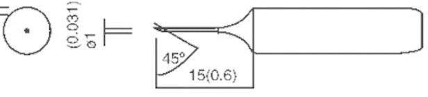 TOOLCRAFT TO-4941099 Lötspitze abgeschrägt 45° Spitzen-Größe 1mm Spitzen-Länge 15mm Inhalt 1St.