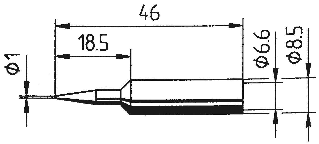 Ersa 0832BDLF Lötspitze Bleistiftform, ERSADUR Spitzen-Größe 1mm Inhalt 1St.