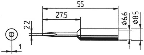 Ersa 0832KDLF Lötspitze Meißelform, verlängert Spitzen-Größe 2.2mm Inhalt 1St.