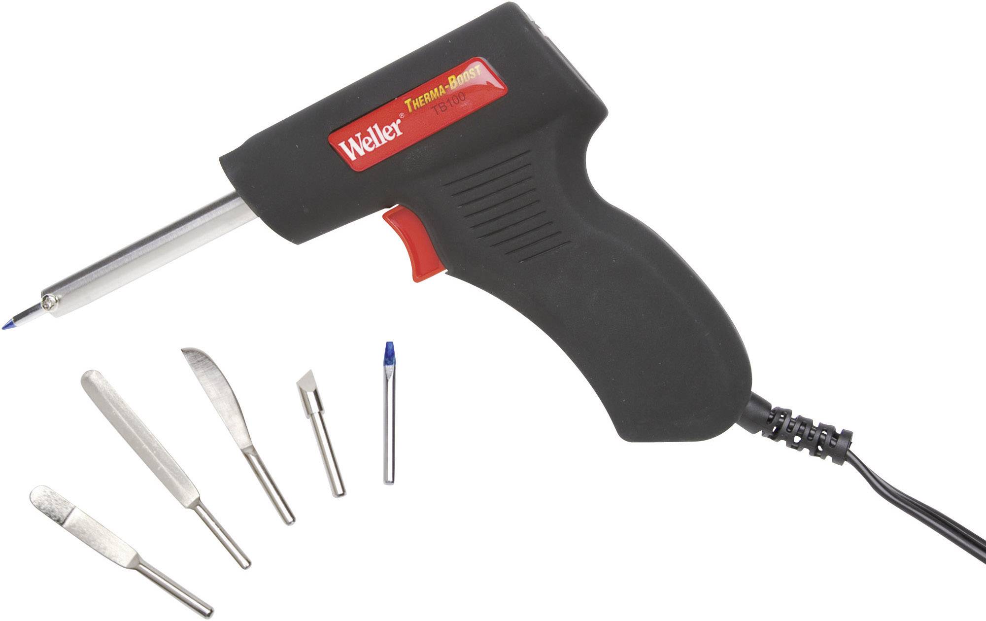 Weller TB100EU Lötpistole 230V 130W Bleistiftform, Meißelform, Seilschneidespitze, Schaumstoffschneidespitze, Glättspitze