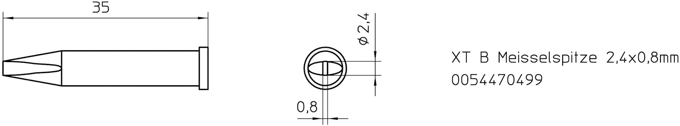 Weller XT-B Lötspitze Meißelform Spitzen-Größe 2.4mm Inhalt 1St.