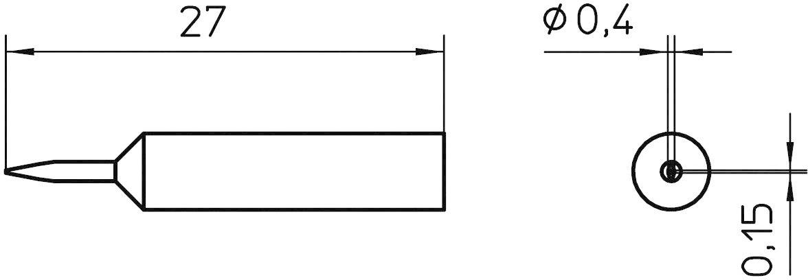 Weller XNT 1SC Lötspitze Meißelform Spitzen-Größe 0.4mm Spitzen-Länge 27mm Inhalt 1St.
