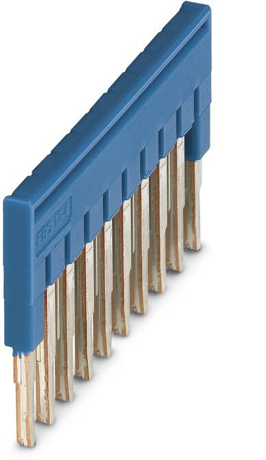 Ein blauer Steckbrückenblock mit mehreren Metallstiften, der für den Anschluss in elektronischen Platinen verwendet wird.