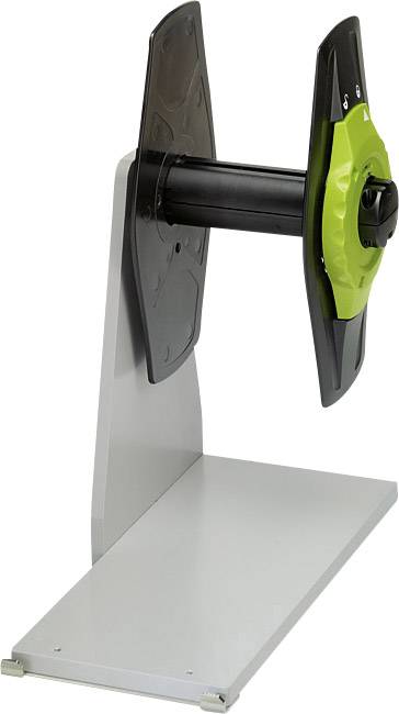 Ein schwenkbarer Ständer mit grünem Element, dessen Zweck unbekannt ist.