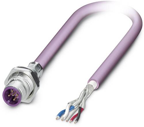 Phoenix Contact 1437588 Sensor-/Aktor-Einbausteckverbinder M12 Stecker, Einbau 2.00 m Polzahl Senso