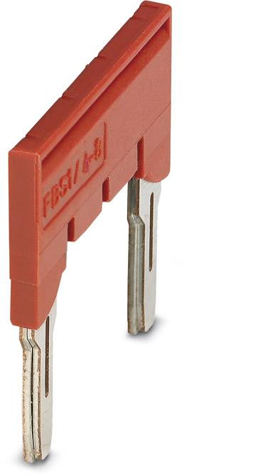 Ein rotes Flachstecksicherungselement mit zwei Metallkontakten, auf dem 'FBS1 4-8' geprägt ist. Geeignet für elektrische Anwendungen.