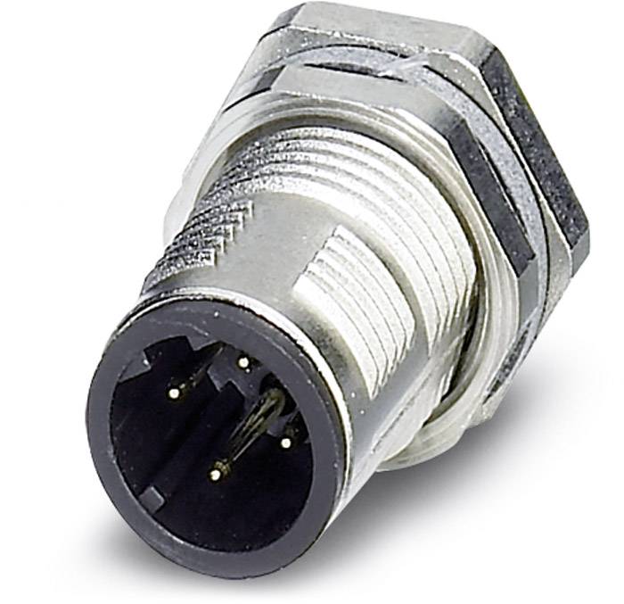 Metallener Rundsteckverbinder mit mehreren Pins. Geeignet für industrielle und elektronische Verbindungen.