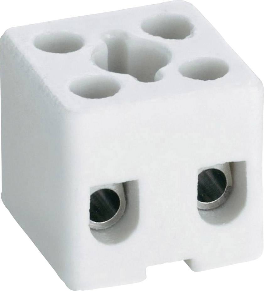 Adels-Contact 41 22 02 Porzellanklemme flexibel: -2.5 mm² starr: -2.5 mm² Polzahl: 2 Weiß