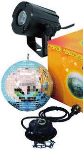 Eurolite 50101856 LED Discokugel-Set mit LED-Beleuchtung, mit Motor 20cm