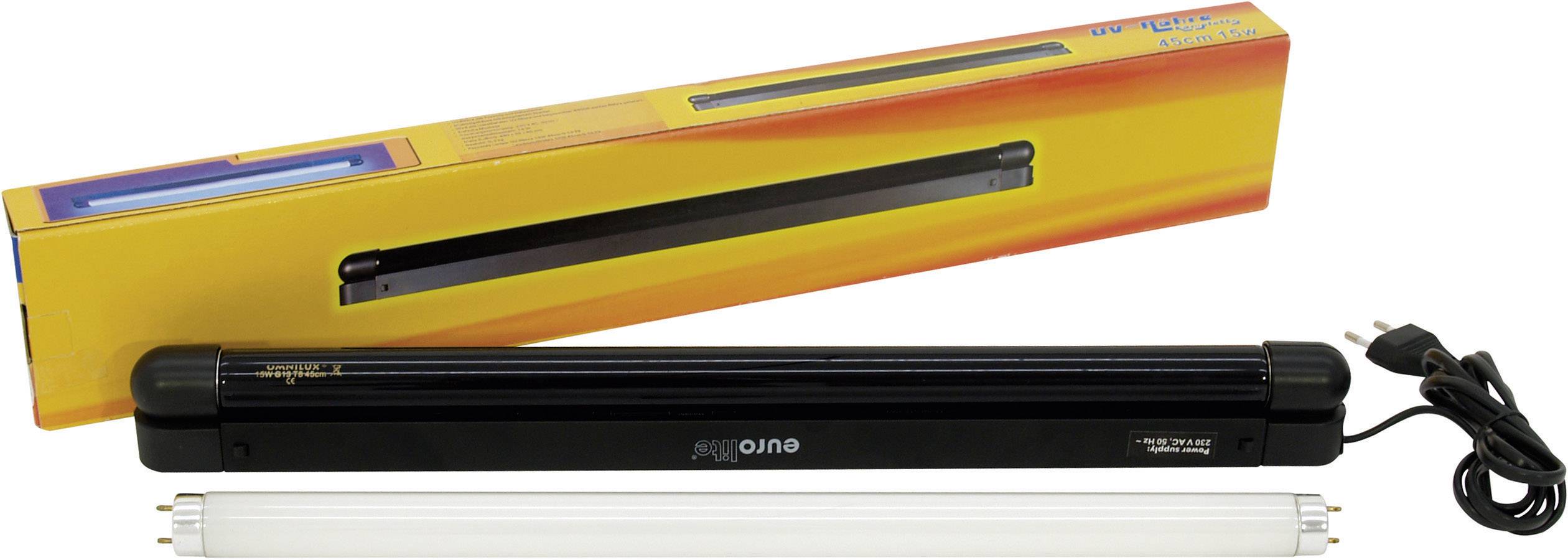 Eurolite 45 cm Slim UV & weiss UV-Röhren Set Leuchtstoffröhre 15 W Weiß