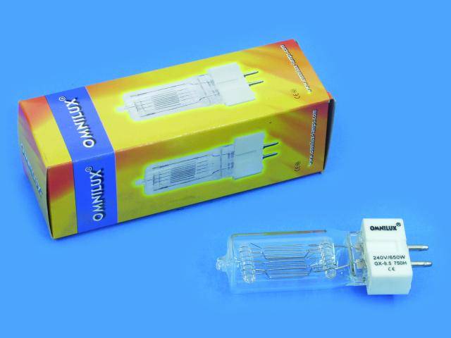 Omnilux Studiolampe Halogen Lichteffekt Leuchtmittel 230 V GX9.5 650 W Weiß