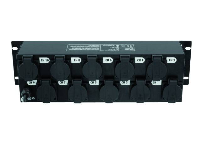 Eurolite Board 10-ST 10x Schutzkontakt 19 Zoll Stromverteiler 3 HE