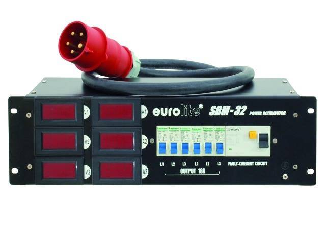Eurolite SBM-32 19 Zoll Stromverteiler 6fach 3 HE