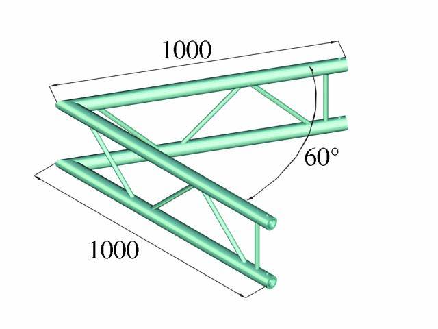 Alutruss BILOCK BQ2-PAC20V 2-Punkt Traverse Ecke 60°