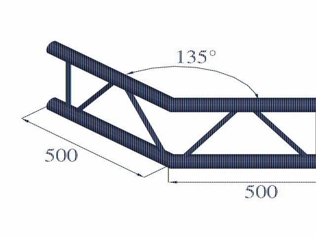 Alutruss BILOCK BQ2-PAC23V 2-Punkt Traverse Ecke 135°