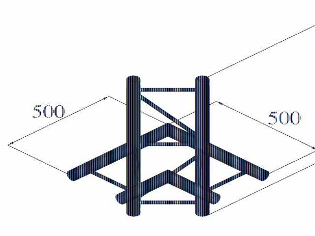 Alutruss BILOCK BQ2-PAC44H 2-Punkt Traverse 4-Weg-Ecke 90°