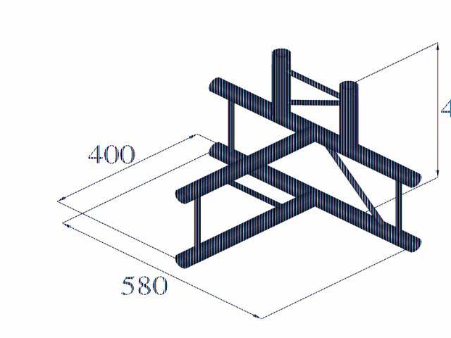 Alutruss DECOLOCK DQ2-PAT42V 2-Punkt Traverse 4-Weg-Ecke 90°