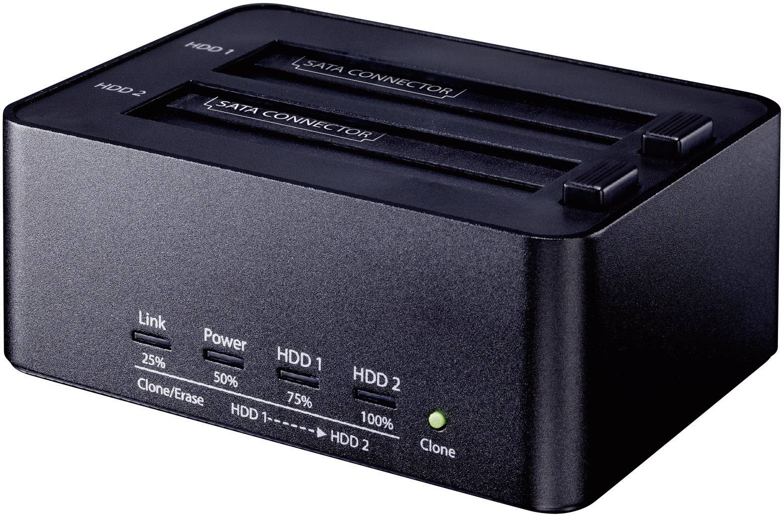 Renkforce rf-docking-08 USB 3.2 Gen 1 (USB 3.0) SATA 6 Gb/s 2 Port Festplatten-Dockingstation 2.5 Zoll, 3.5 Zoll mit