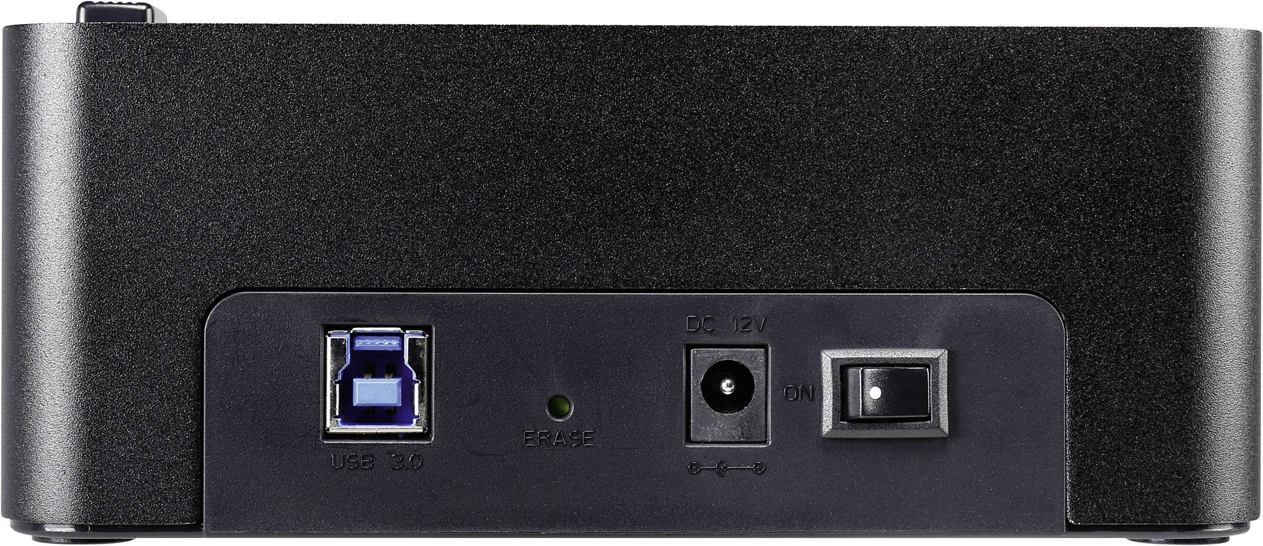 USB 3.2 Gen 1 (USB 3.0) SATA 2 Port Festplatten-Dockingstation mit Clone-Funktion, mit Erase-Funktion