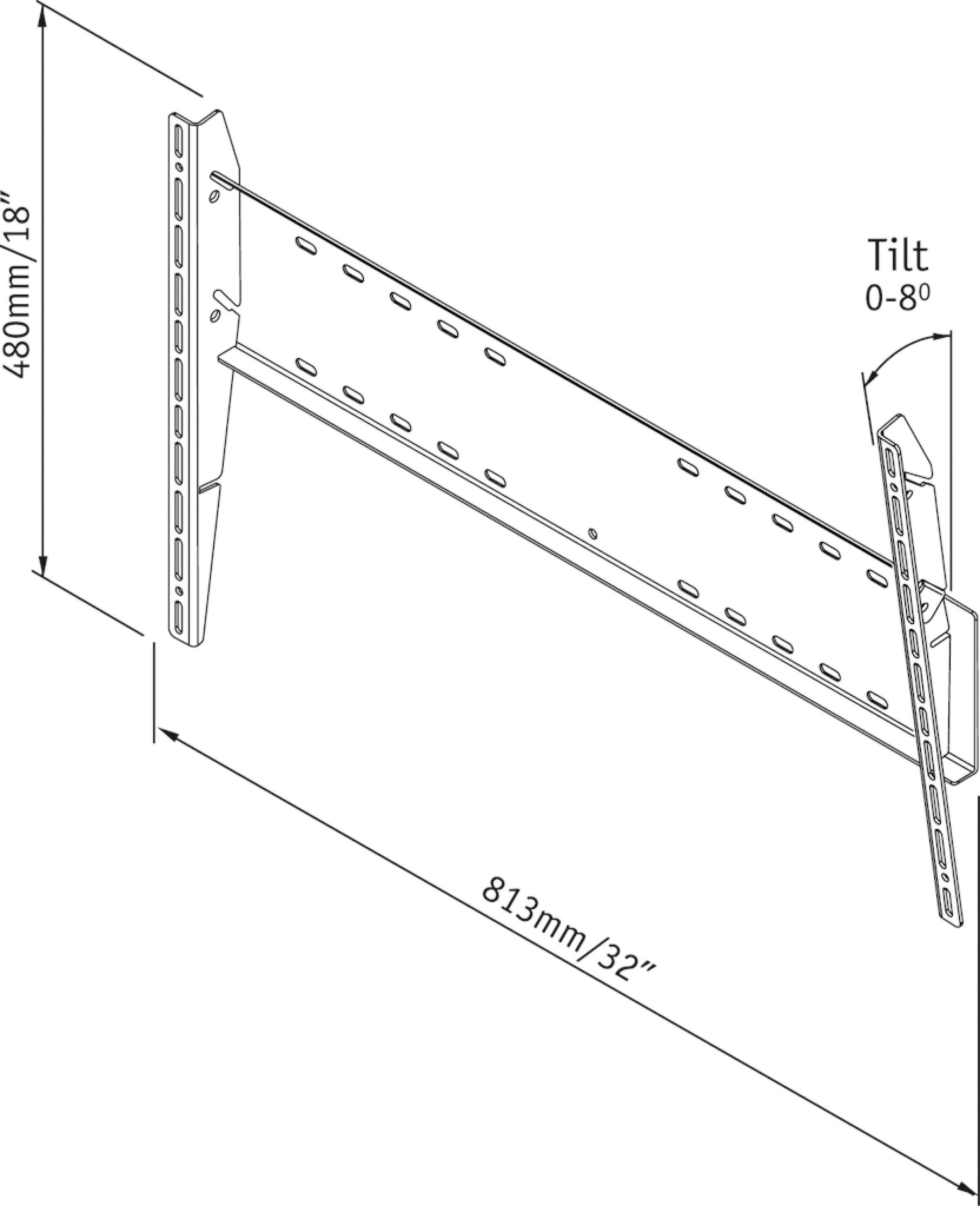 Mount Massive MFL 100 TV-Wandhalterung 101,6 cm (40") - 203,2 cm (80") Neigbar