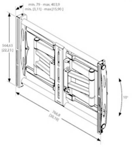Vogel's PFW 6851 TV-Wandhalterung 106,7 cm (42") - 160,0 cm (63") Neigbar, Schwenkbar, Ausziehbar