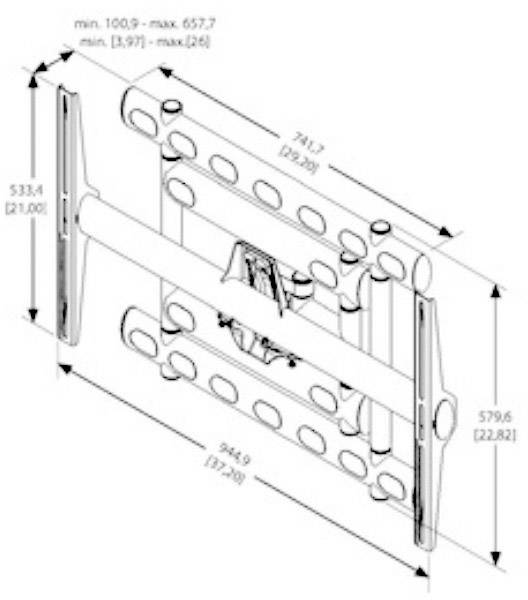 Vogel's PFW 6852 TV-Wandhalterung Ausziehbar 101,6 cm (40") - 215,9 cm (85") Neigbar+Schwenkbar