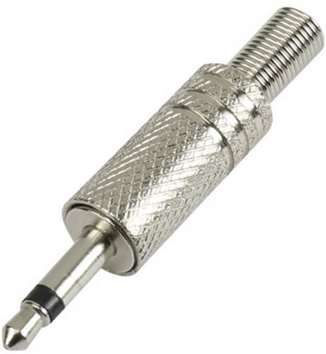 TRU Components 1572331 Klinken-Steckverbinder 3.5 mm Stecker, gerade Polzahl: 2 Mono Silber